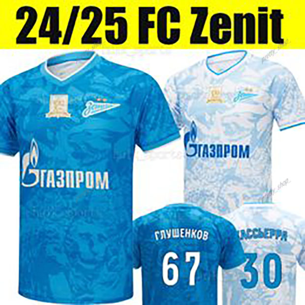 2024 2025 FC Zenits 100th soccer jerseys 24/25 Russias GLUSHENKOV CASSIERRA PEDRO GONDOU MOSTOVOY WENDEL EROKHIN VASILJEV home blue away white football shirts