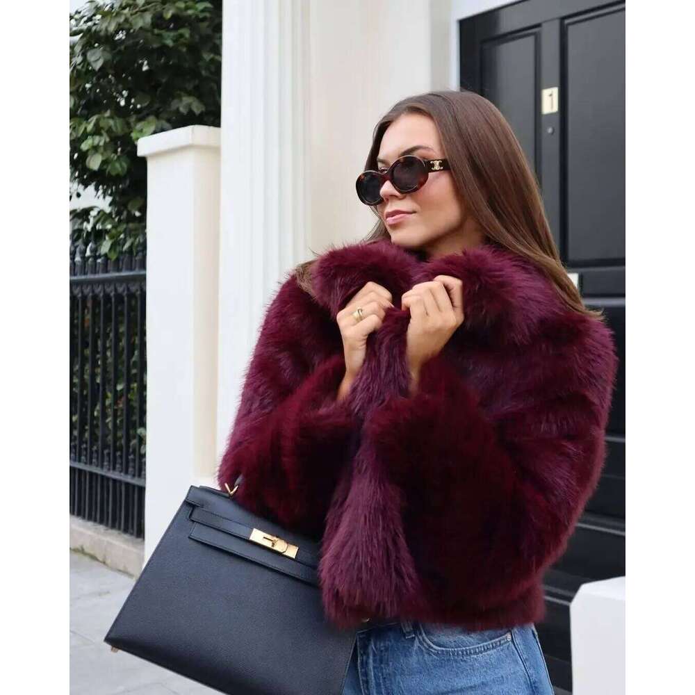 European And American Style New Fashion Lapel Temperament Versatile Faux Fur Coat