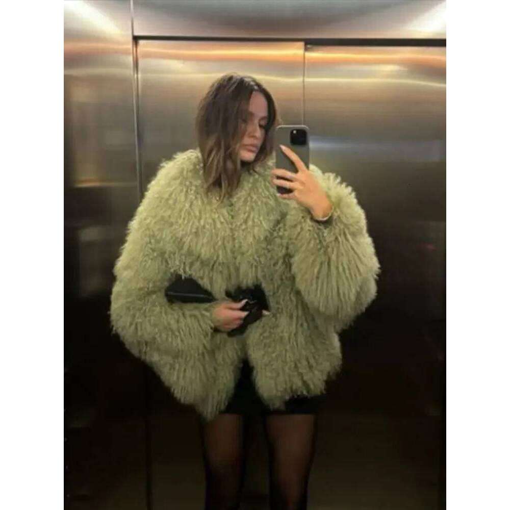 Fashion Faux Fur Women Coats Casual Loose Lapel Long Sleeve Warm Jackets 2025 Autumn High Street Lady Outerwear