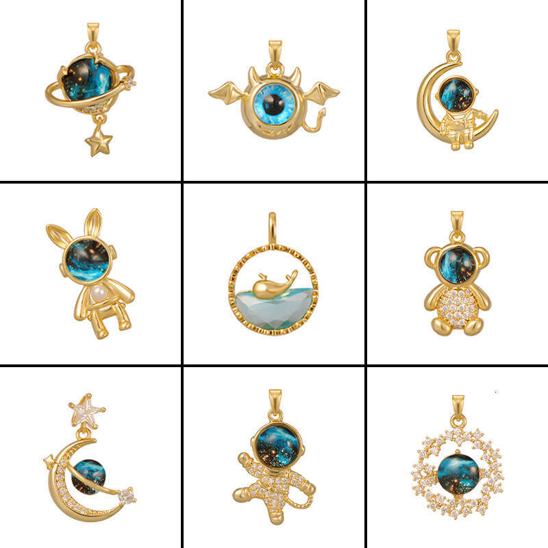 2023 New Tiktok Trending Pendant Aurora Stone Rabbit Cat Star Universe Necklace For Women 823