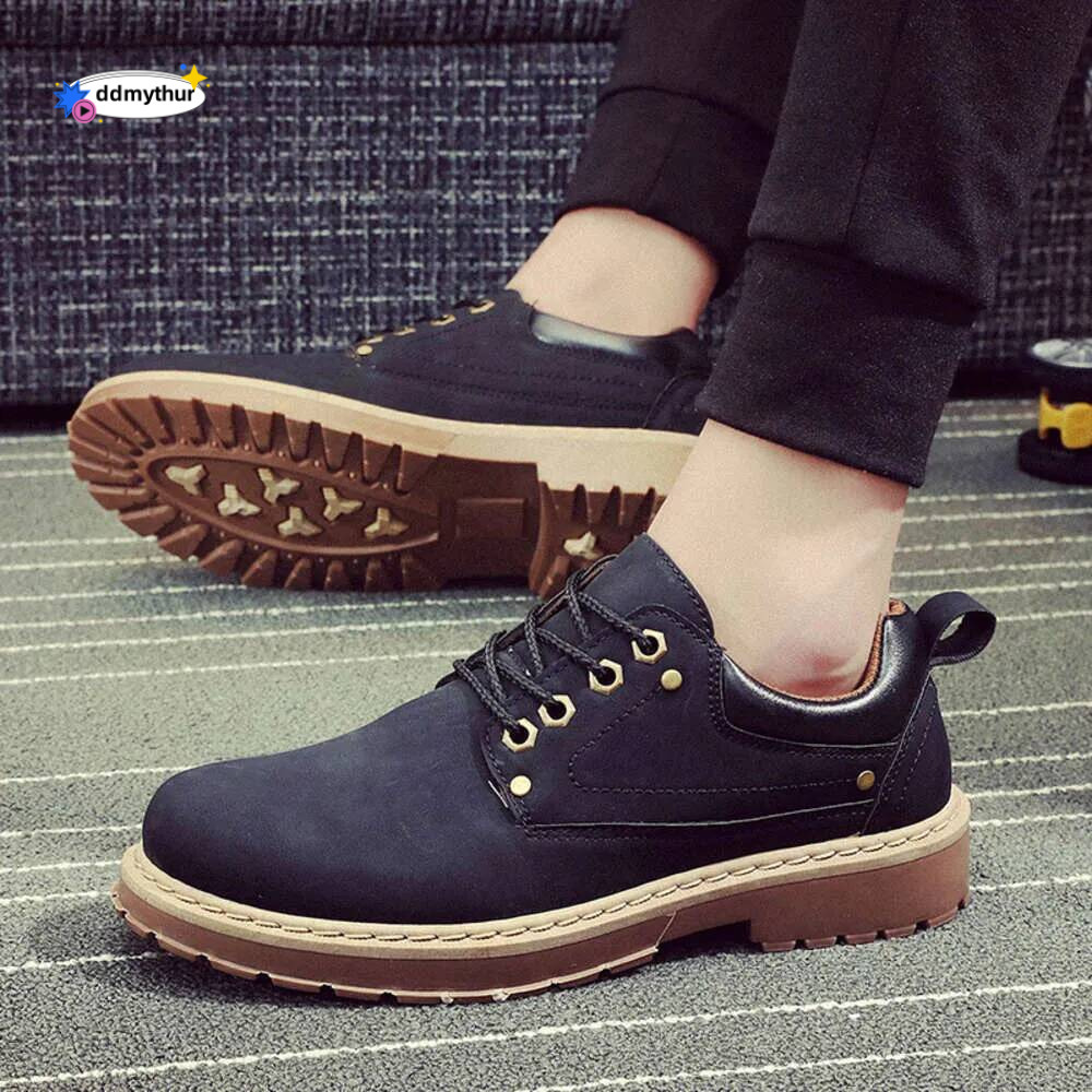 Mens Fashion England Style Formal for Man Non Slip Ankle Boots Outdoor Waterproof Casual Tim Work Land Shoes ddmydog