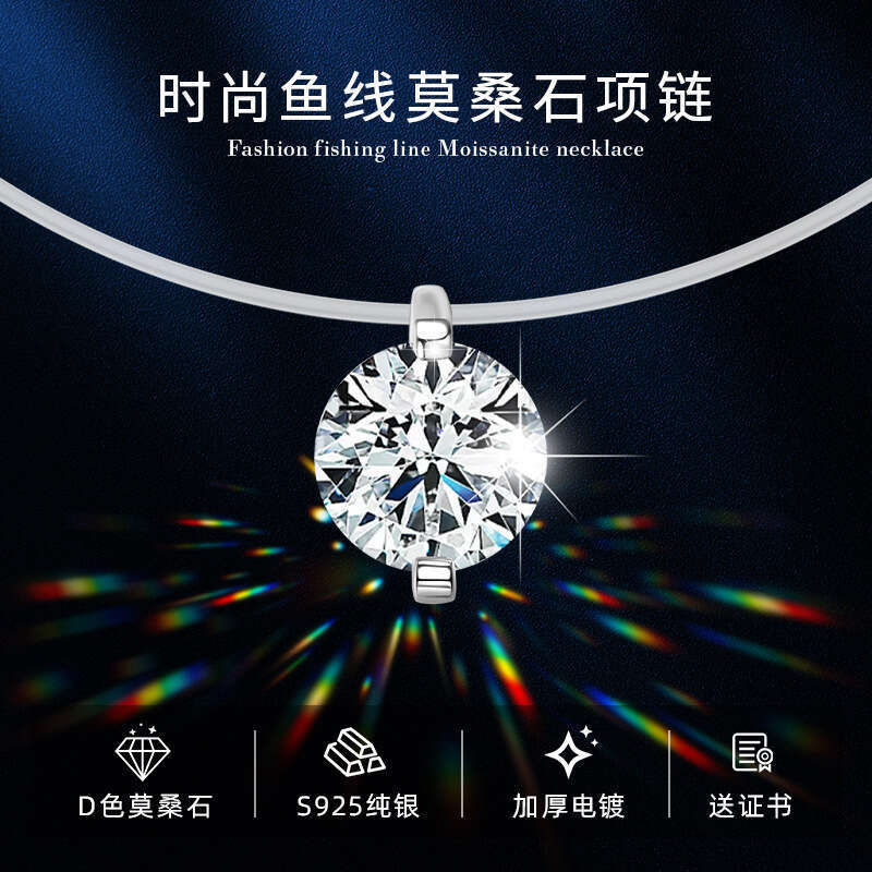 Pretty Good Life Same Style Necklace For Women S Pure Sier Invisible Mermaid Tears 2 fashion Moissanite Pendant 1Fe