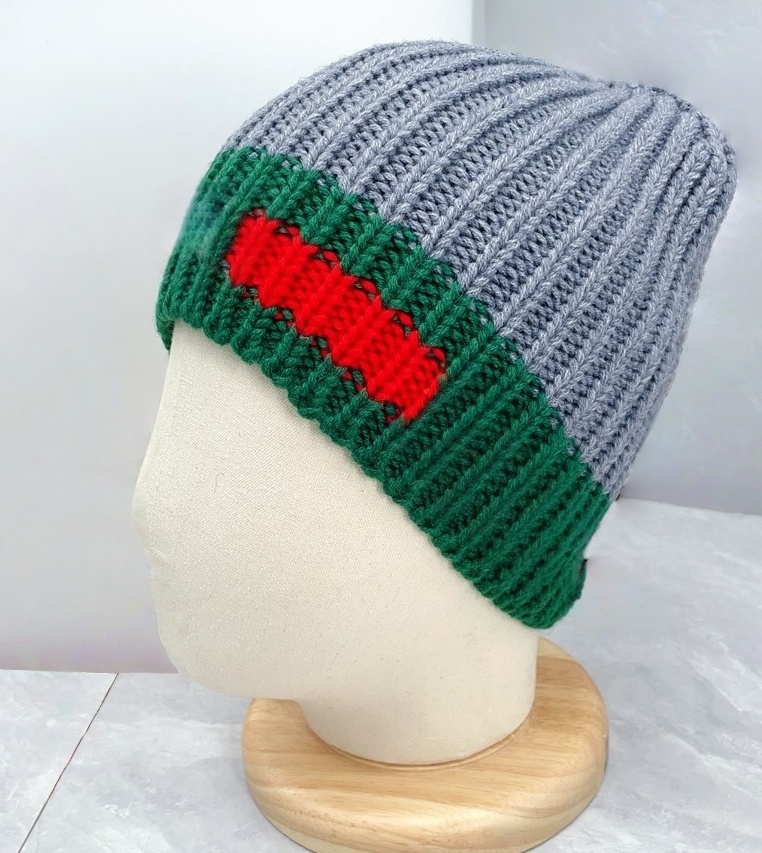 green beanie designer winter hat designer hat grey knitted beanie designer cap stripe able bonnet dressy autumn hats for men womens travel skiing letter Knitted hat