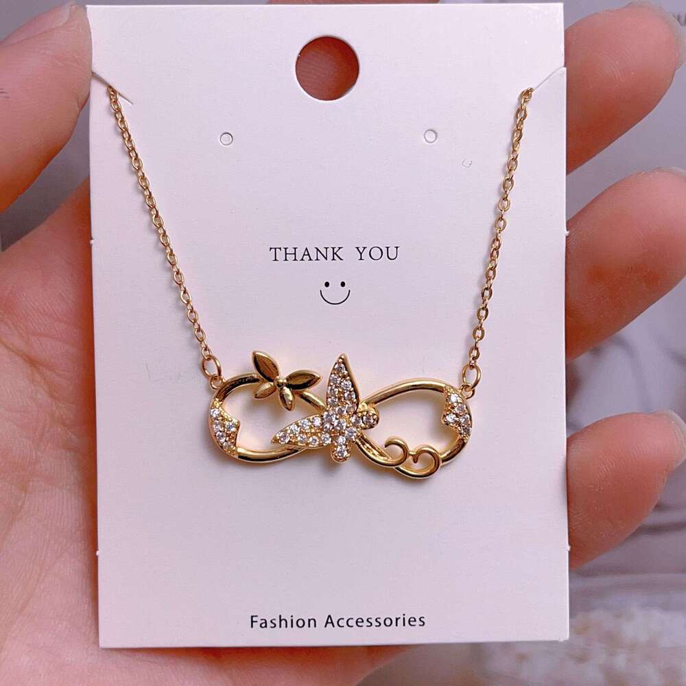 Titanium Steel Clavicle Chain Geometric Design 8-Word Necklace Women Pendant Light Niche High-End Accessories Ins Versatile Jewelry Ebb