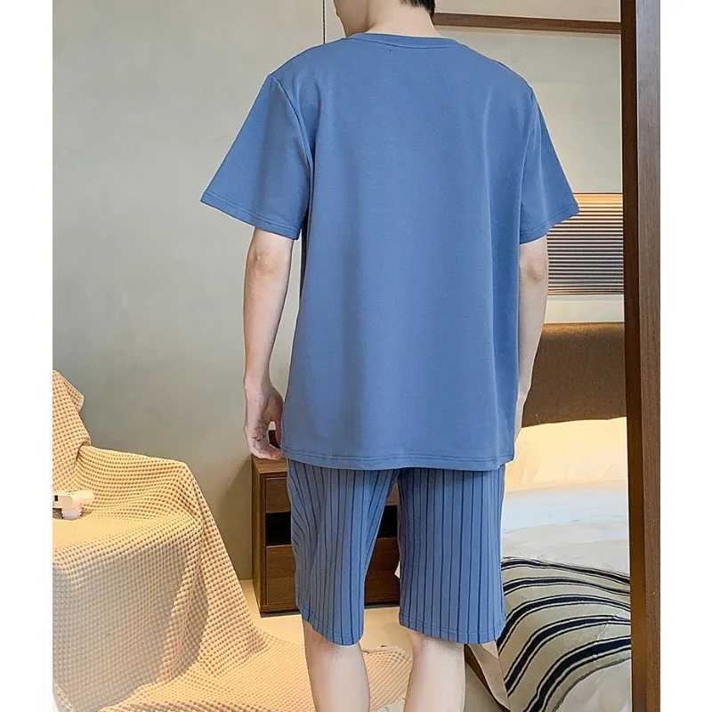 Summer Mens Loungewear Short Sleeve Shorts Pajama Sets Thin Style Cool and Breathable Casual and Comfortable Sleepwear 2PCS/Set W250717