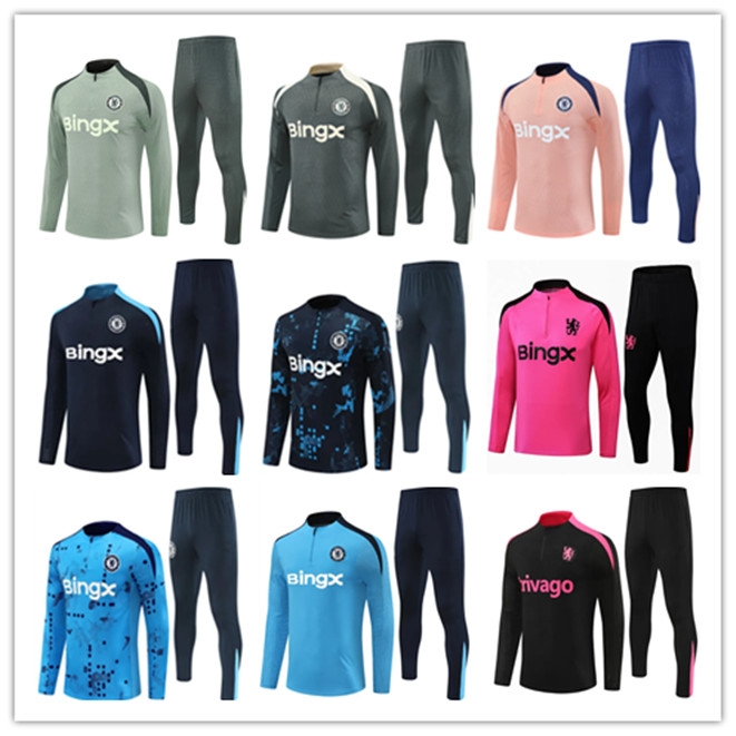 2025 2026 Chelseas tracksuit ZIYECH cfc Training suit soccer tracksuits 24 25 26 JORGINHO Half Zip men kids tracksuit football set survetement