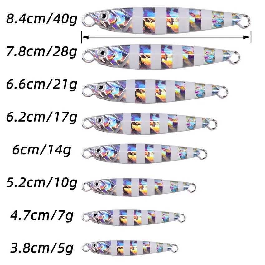 3/5/8pcs Metal Jig Fishing lure Set 7g 10g 14g 21g 28g 40g Sea Shore Casting Jigging lures Jigs Spoon Saltwater Artificial Bait Z250717