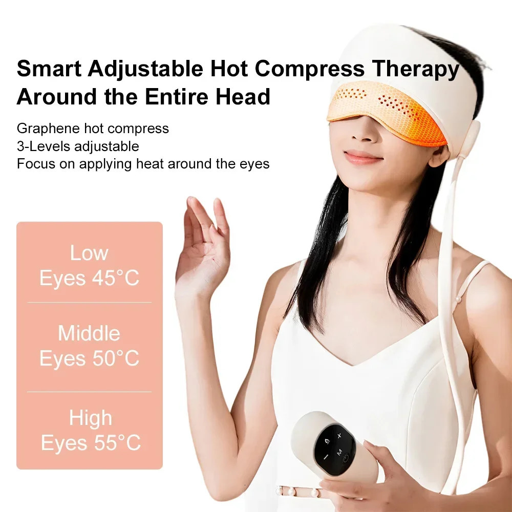 Air Pressure Head Massager Electric Scalp Massager Graphene Heating Eye Compress Help Sleep Head Relaxation Health Care Gift 250716