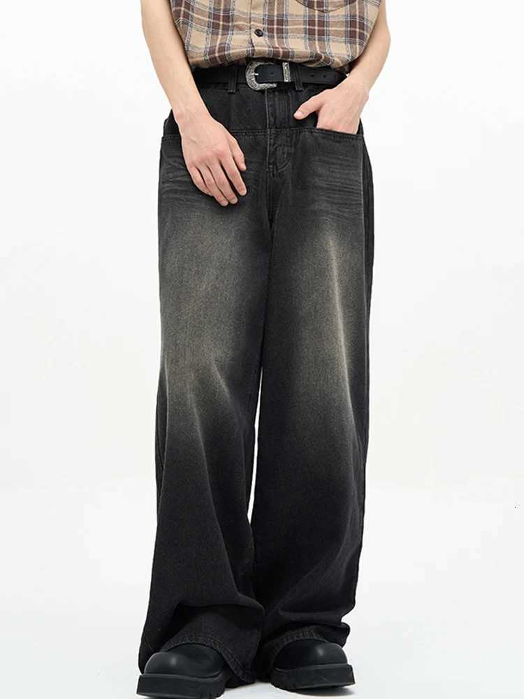 Male Classic America Hip Hop Rap Jeans Wide Leg Youth Popular Jeans Men Straight Leg Retro Loose Trousers Oversized Denim Pants R250716