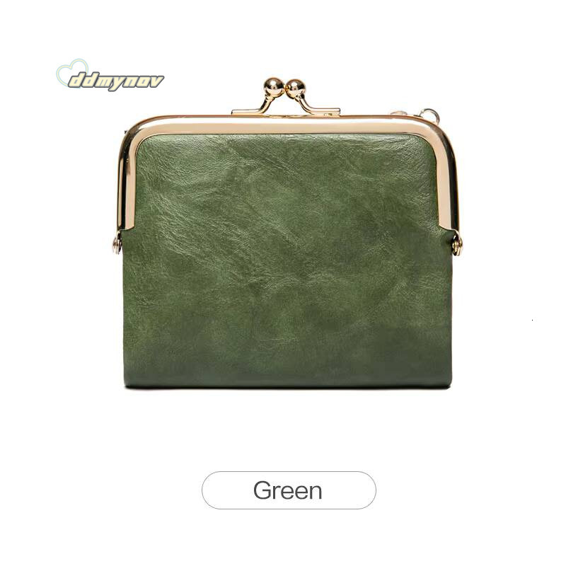 New Clip Womens Zero RetroMulti functional Double Fold Leather Wallet with MultiCard Slot Card Bag, Zipper and Kiss Lock ddmynov
