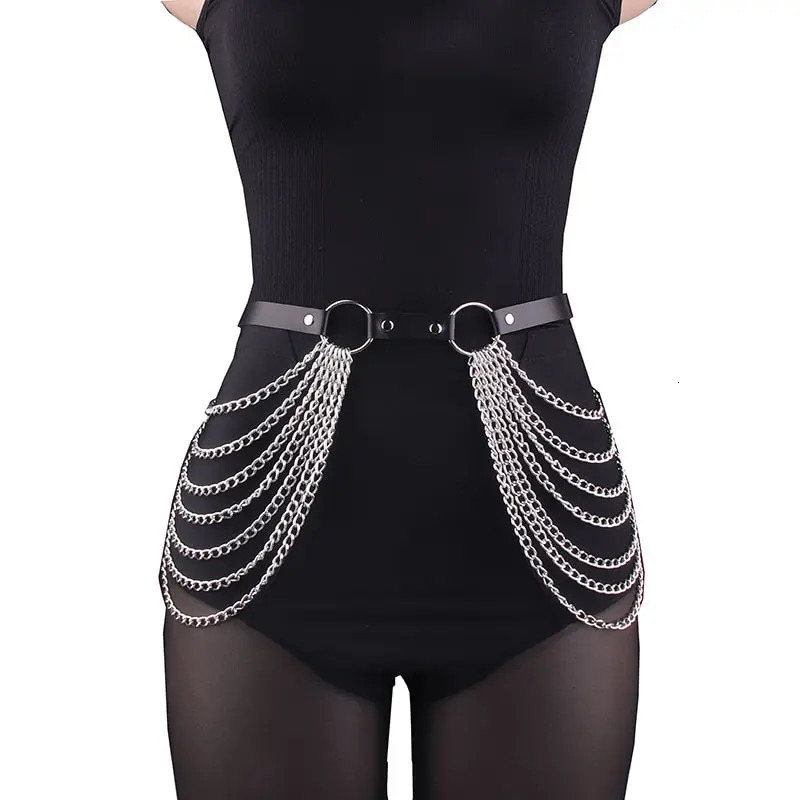 Women Sexy Leg Chain Harness garter Belt Waist Corset Belt Leather Harness Waists Thigh Harness Gothic Clothing Accessory 250715
