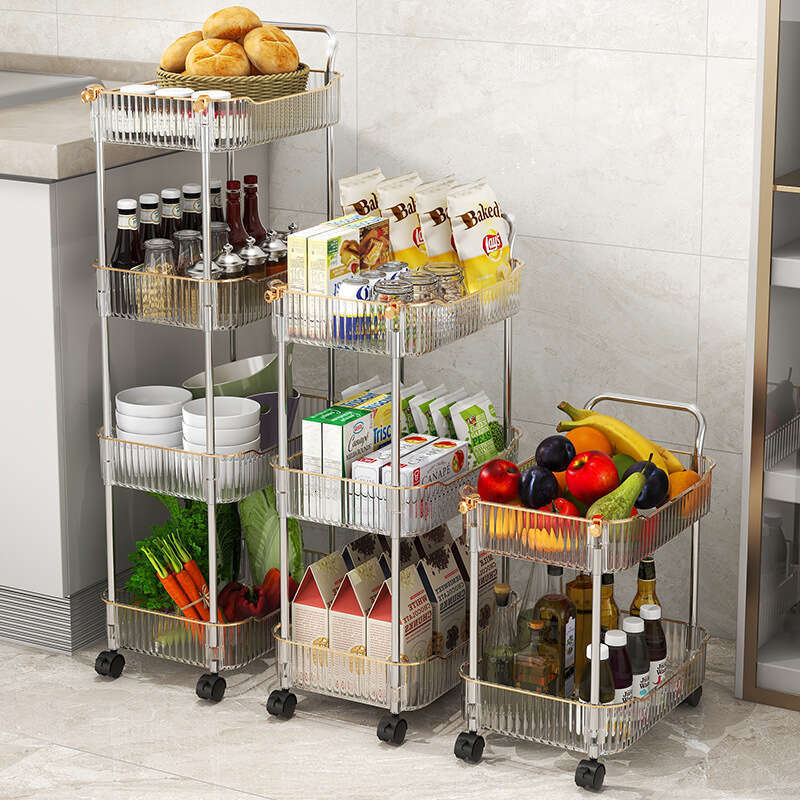 New Model Household Trolley Storage Rack Suitable for Kitchen, Hotel, Food Stalls, Beautiful Elegant, Easy to Push and Pull, Various Styles Available