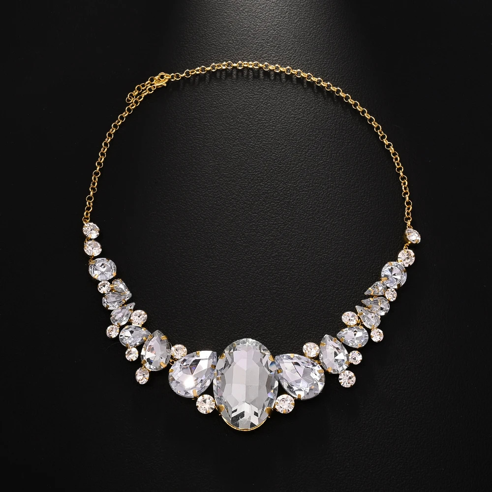 Stonefans Trend Exaggerated Crystal Choker Necklace Wedding Accessories Fashion Large Rhinestone Collar Choker for Women 250716