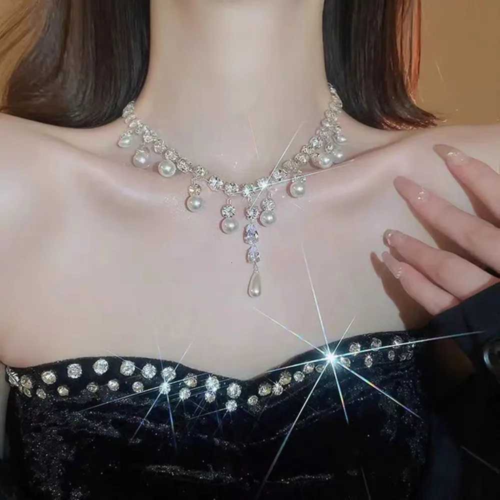 New Pearl Fringe Necklace Women Choker Collarbone Chain Luxury Minimalist Accessories XJ250717