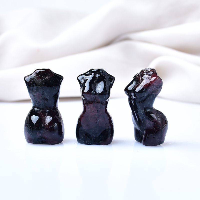 Mini Crystal Female Torso Sculptures - Hand - Carved Gemstone Art for Home Decor