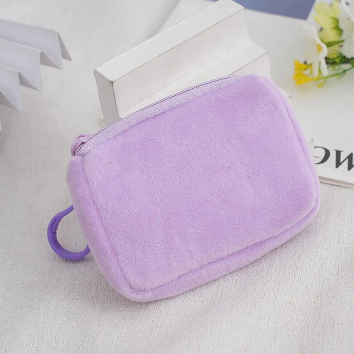 Pink Purple DIY Zipper Mini Key Bag Money Pocket Simple Coin Purse Wallet Kid Gift Pouch 11.5*8.5cm