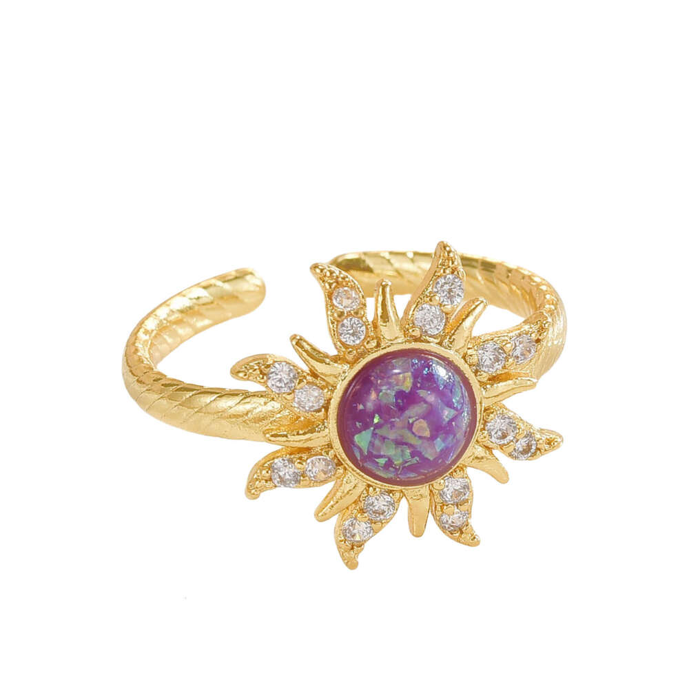Amazon Shein Sun Heart Crown Geometric Design Light Luxury Fashion Ring Women's Jewelry E8e