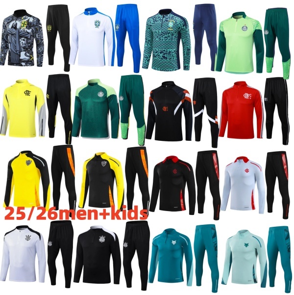 NEYMAR JR Tracksuits 2025 2026 Brazil football Tracksuit Sportswear 25 26 Flameng Men Training Suit Soccer Jersey Uniform Chandal Gjesus Coutinho Brasil Adul Gpvh