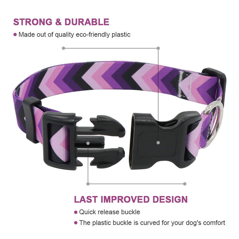 Breathable Dog Collar with Non-Rubbing Design - Comfort-Fit Print Necklace