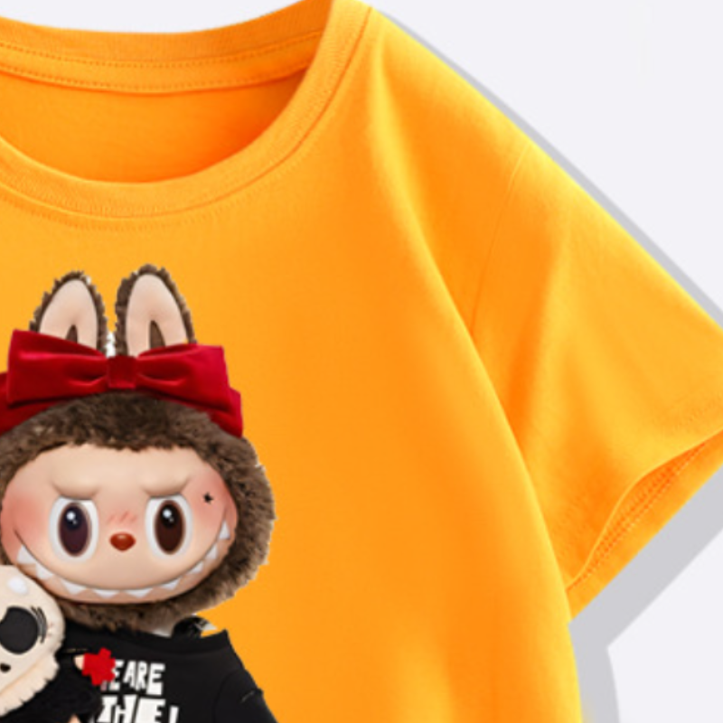 LABUBU boys and girls T-shirt children's designer clothing pattern printed design children's t-shirt summer top comfortable soft suitable fo