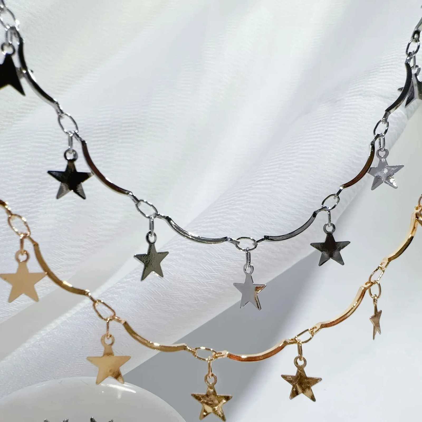 1Pcs Punk Star Pendant Necklace Retro Geometric Tassel Collarbone Chain Charming Elegant Womens Daily Dating Party Jewelry XJ250717
