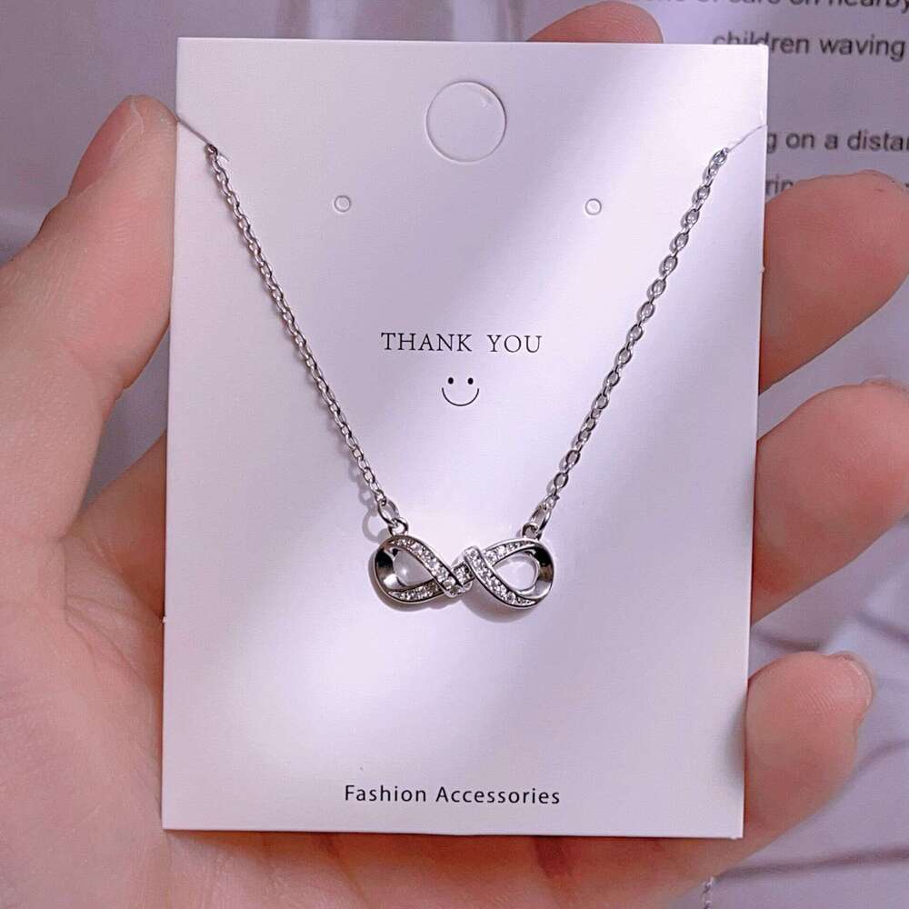 Titanium Steel Clavicle Chain Geometric Design Figure-8 Necklace For Women Light Niche High-End Accessories Ins Style Baota Jewelry D82