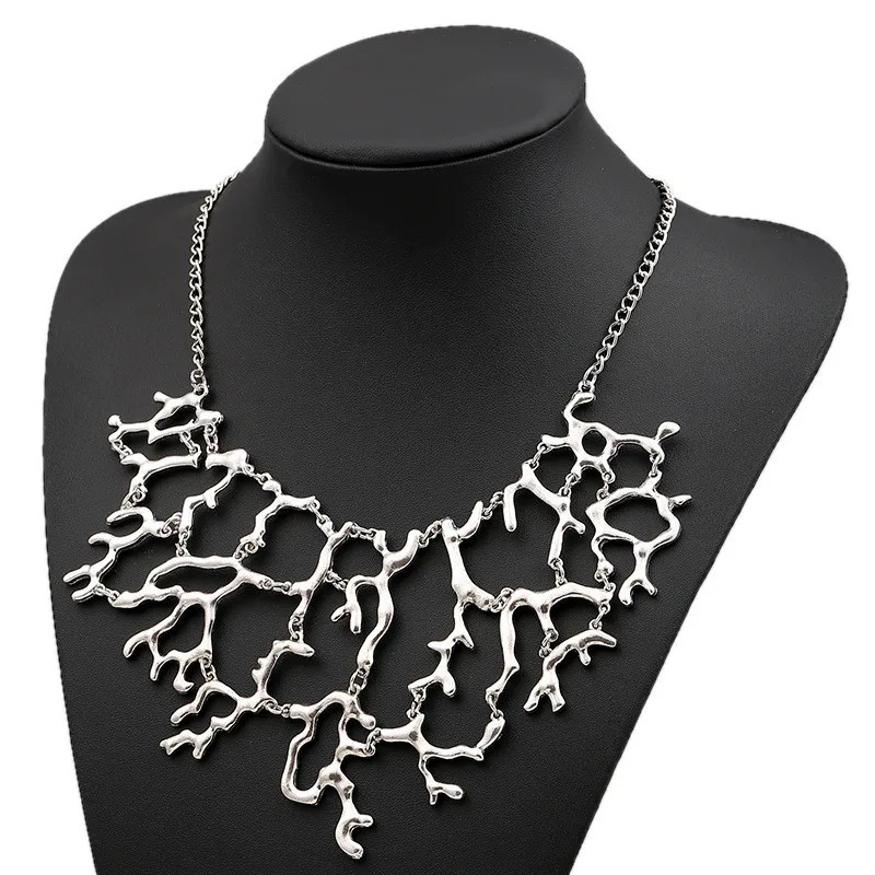 Fashion Unique Vintage Statement Splicing Tree Branch Necklace For Women Jewelry Punk Collar Choker Maxi Necklace Collier Femme 250717