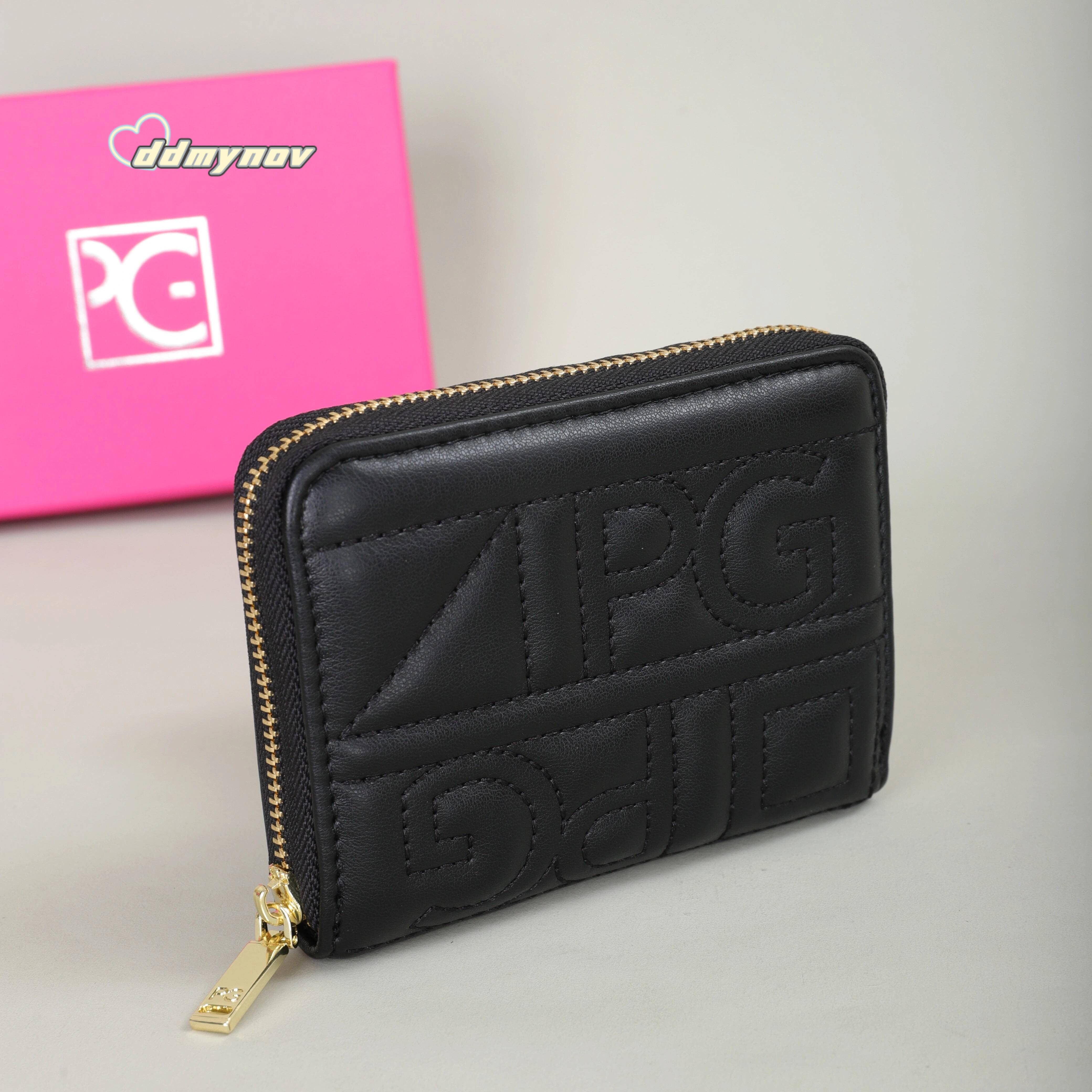 PG PATSY GARIS Fashion Classic Retro Mens and Womens Universal Letter Printed Portable Card Bag Zero Wallet ddmynov