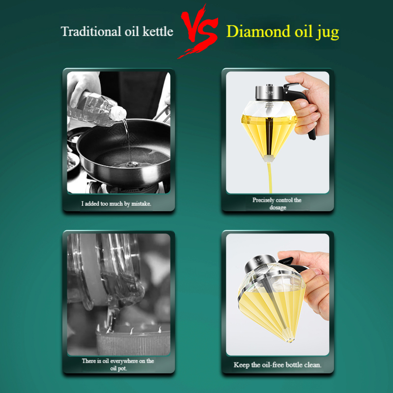 Diamond-shaped edible oil pot can, edible oil glass sealed can, food-grade extrusion press type storage tank