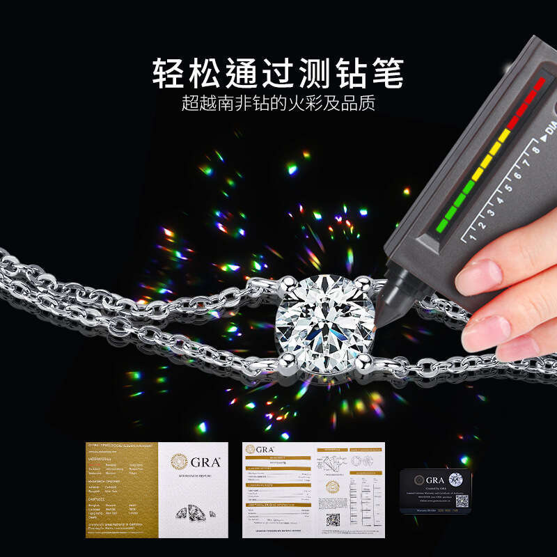 2024 New T Brand Four-Prong Moissanite Bracelet Light Versatile S Pure Sier Jewelry Trendy Matching Accessory 49A
