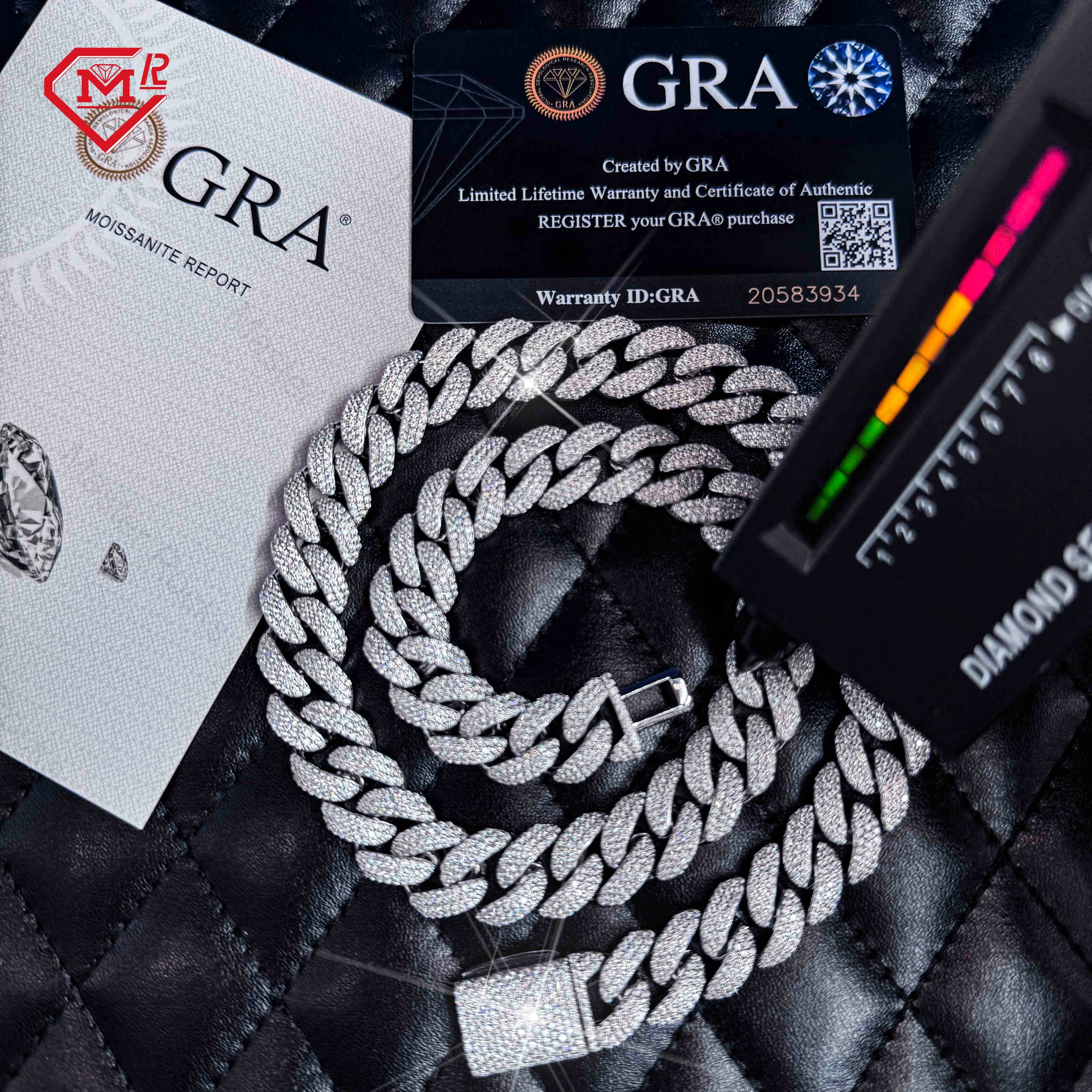 Hiphop 14MM Cuban Link Chain 925 Silver Vvs Iced Out Men Custom Miami Moissanite Cuban Chain