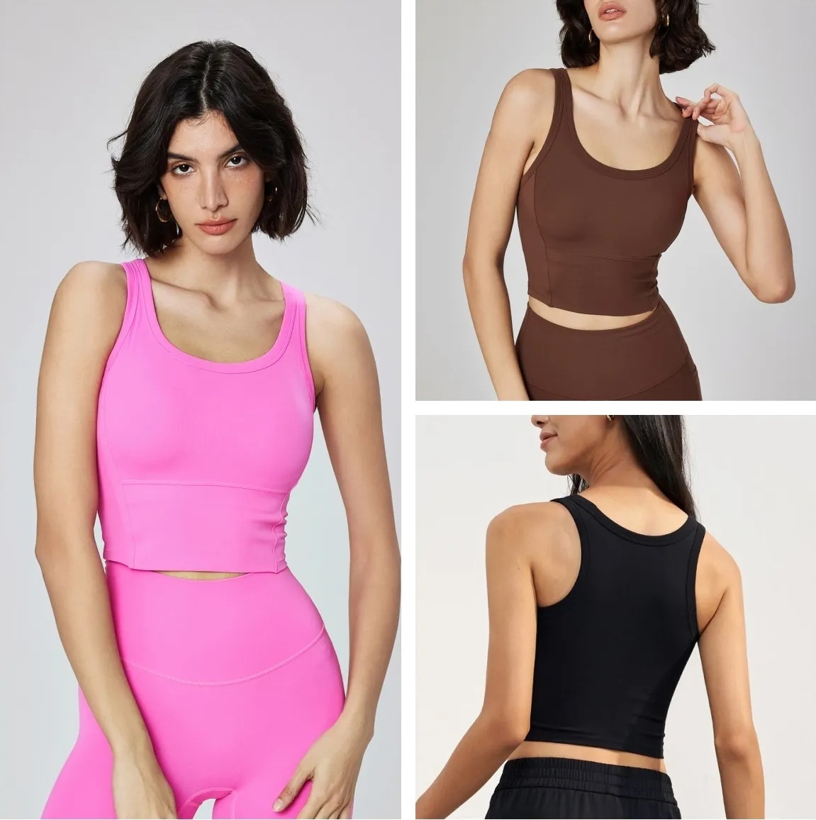 O068 Women Yoga Bra Tank Top Summer One Piece Fixed Cup Bra Women Fitness Sleeveless Fitness Yoga Fashion Top