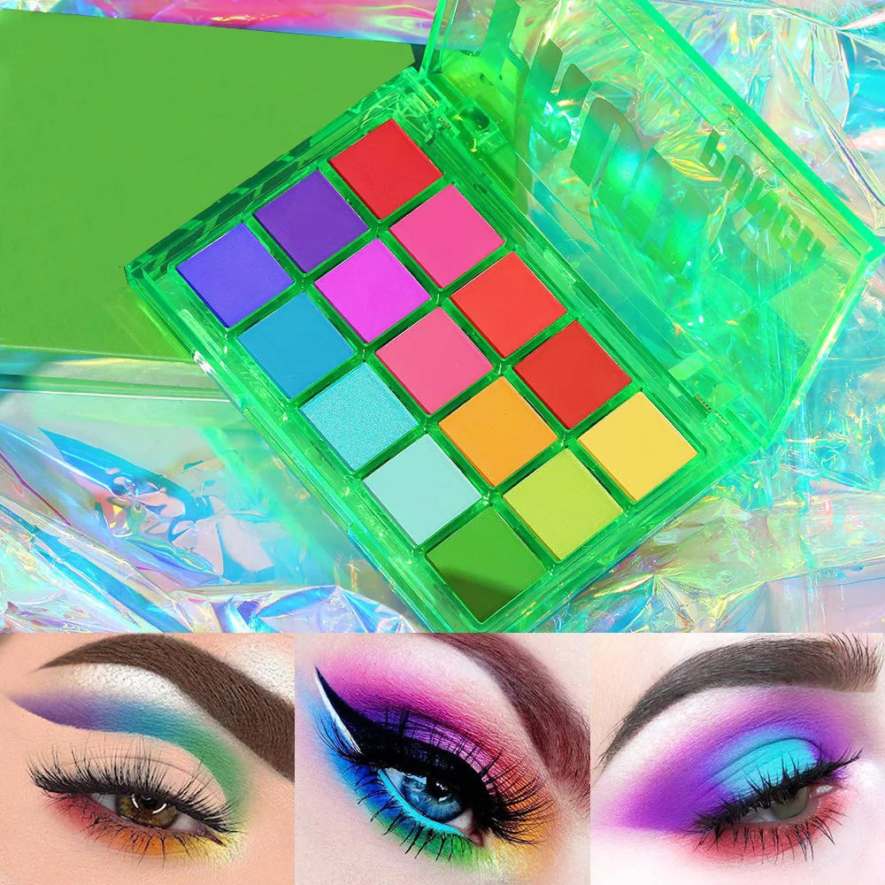 15 Colors Eyeshadow Palette Set Colorful Neon Rainbow Makeup Eyeshadow Palette Vibrant Shimmer Matte Pigmented Blendable Make Up 250712