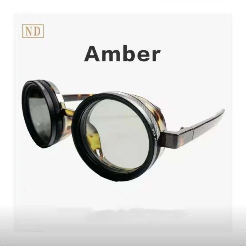 Vintage steampunk adjustable ND Glasses Sunglasses middle-aged classic round crystal sunglasses for men and women locomotive
