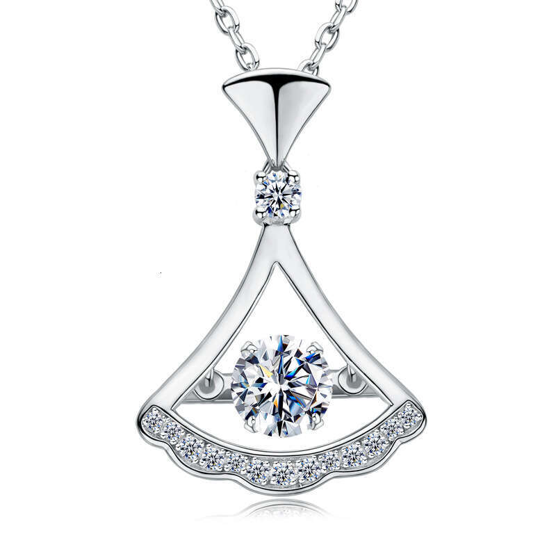 Internet Celebrity Tiktok Live Personality Mini Necklace Pure Sier S Light Versatile Dynamic Dance Skirt Pendant For Women 2Df