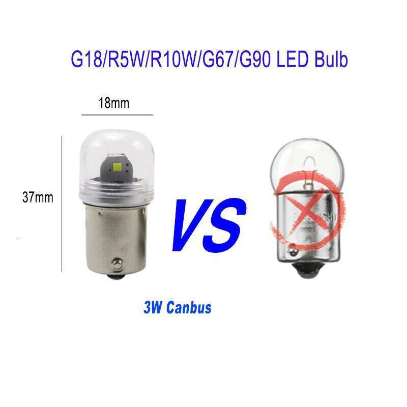 New P21w Car-styling Ba15s G18 R5W Canbus Led Bulb Auto Source Rear Lamp Dc12v 3W BA15D Signal Lights pack of 2