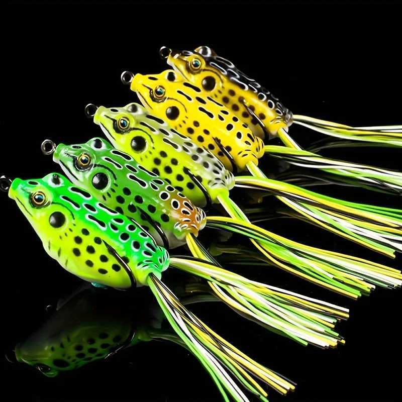 5 Pieces of High-Quality Frog-Shaped Baits with Storage Box - Sharp Hooks and Realistic Design Suitable for Upper Freshwater Fishing Z250717