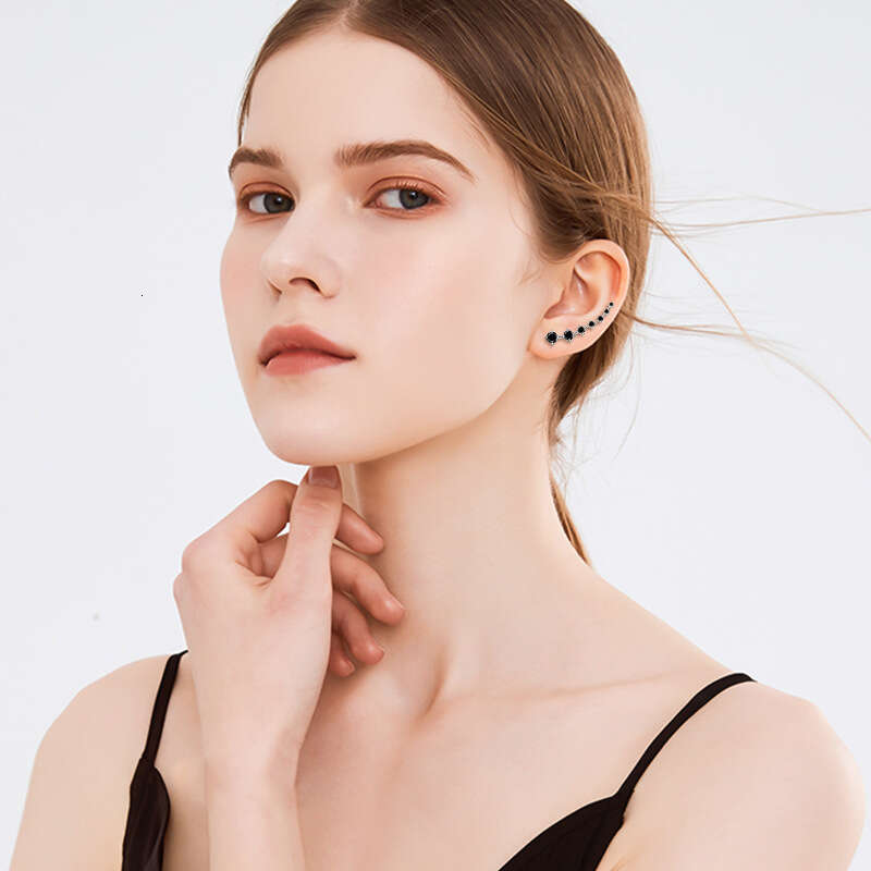 2024 Trendy Niche Moissanite For Women, Unique Punk Sweet Cool Style, Pure Sier Fashion Stud Earrings 30D