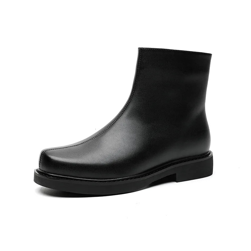 British style mens fashion chelsea boots square toe shoes cowboy original leather boot handsome ankle botas mans 250715