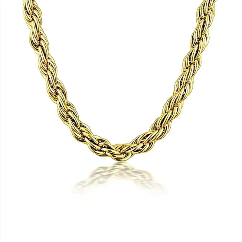 5mm stainless steel Gothic metal Twisted rope Chain Necklaces Simple mens and womens necklaces Jewelry wholesale 250717