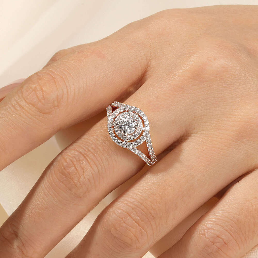 0.5 fashion Simulated Moissanite Starry Sky INS Style Light Luxury High-End Zircon Ring New Model 17C