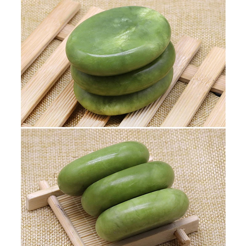 Natural Massage Stones Green Jade Stones Cold Rock For Spa Deep Tissue Massager 250716