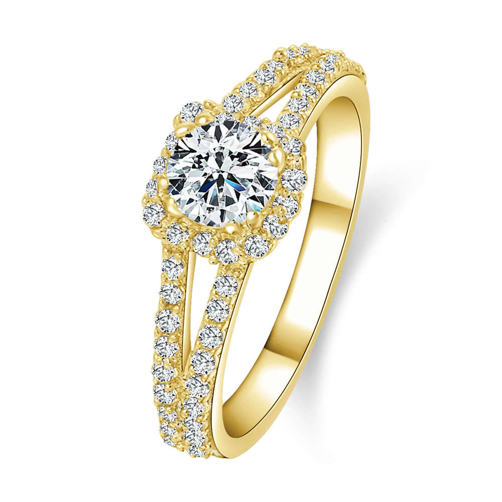 1 fashion Square Simulated Moissanite Light High-End Luxury Wedding Proposal Engagement Zircon Ring 954