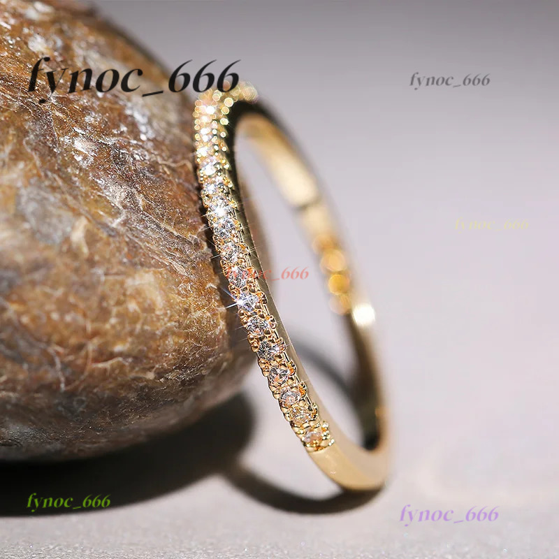 3 Colors Simple Band Women Rings Shiny Cubic Morganite Delicate Anniversary Gift Girl Accessories Hot Sale Fashion Jewelry