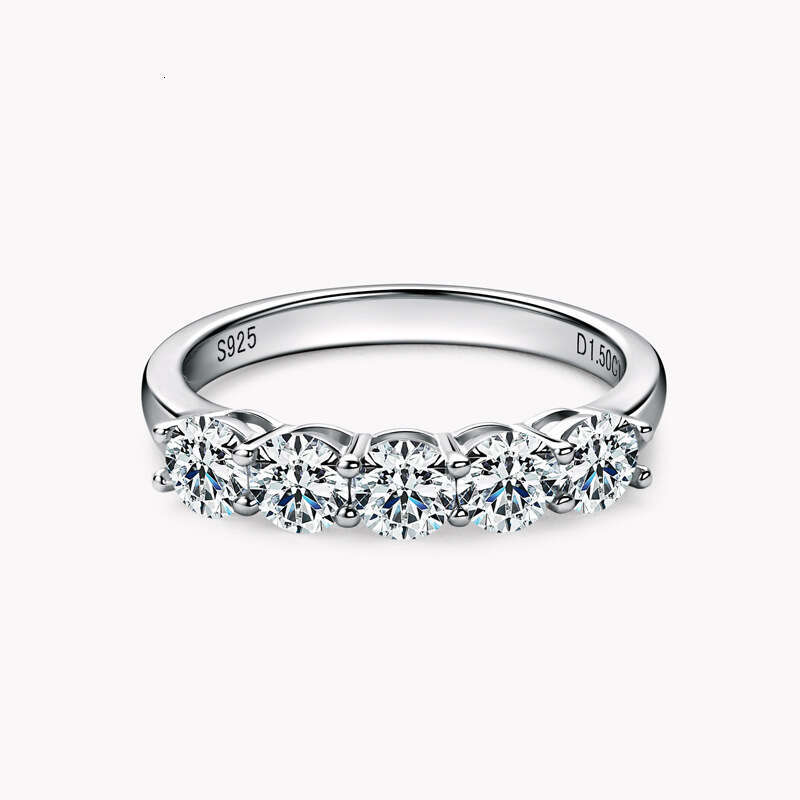 Tiktok Live Ins Niche Design Moissanite For Women Light Luxury Versatile S Pure Silver Band Tail Ring Bd3