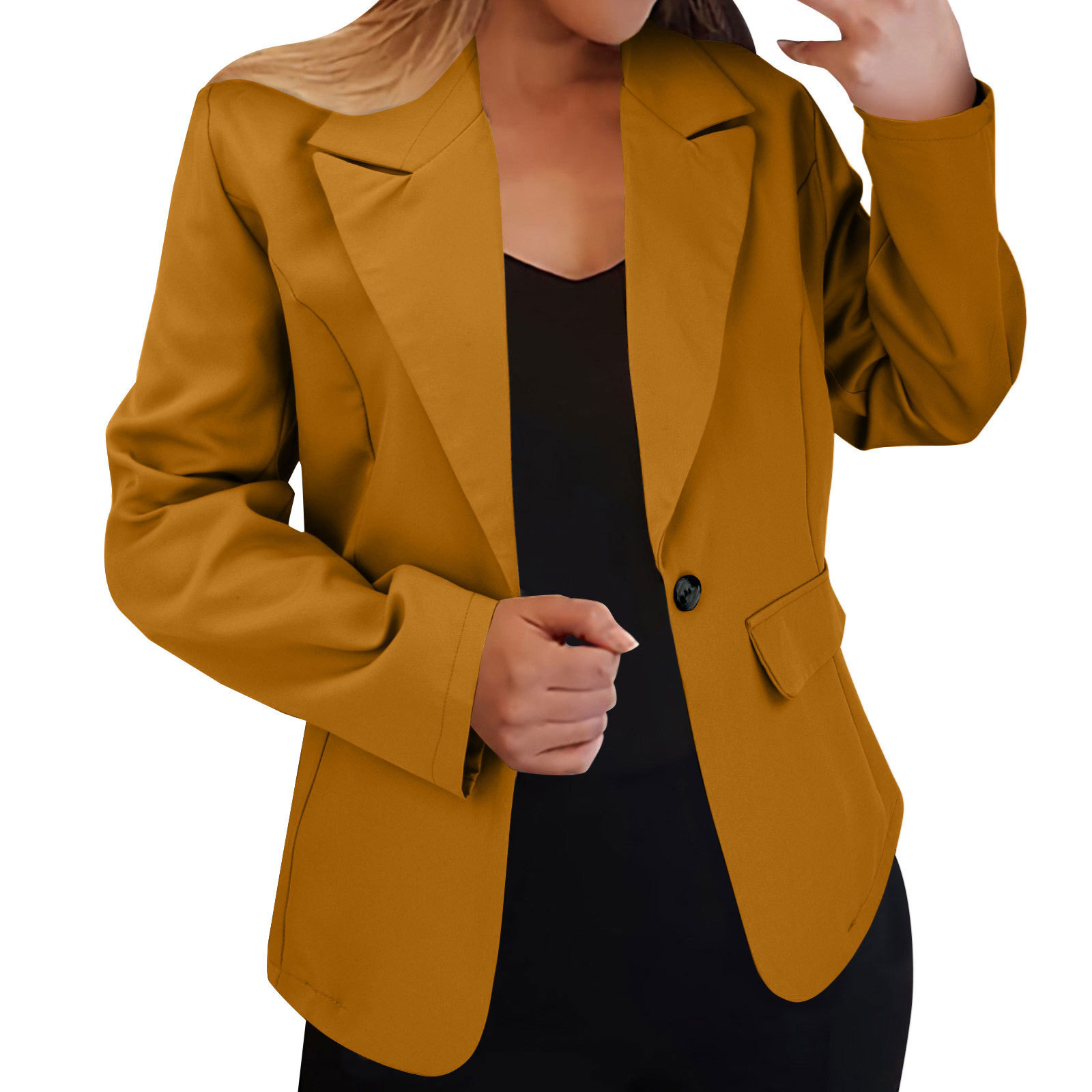 hot Free shipping designer coat for women Simple long sleeved solid color fashionable cardigan small suit jacket for women