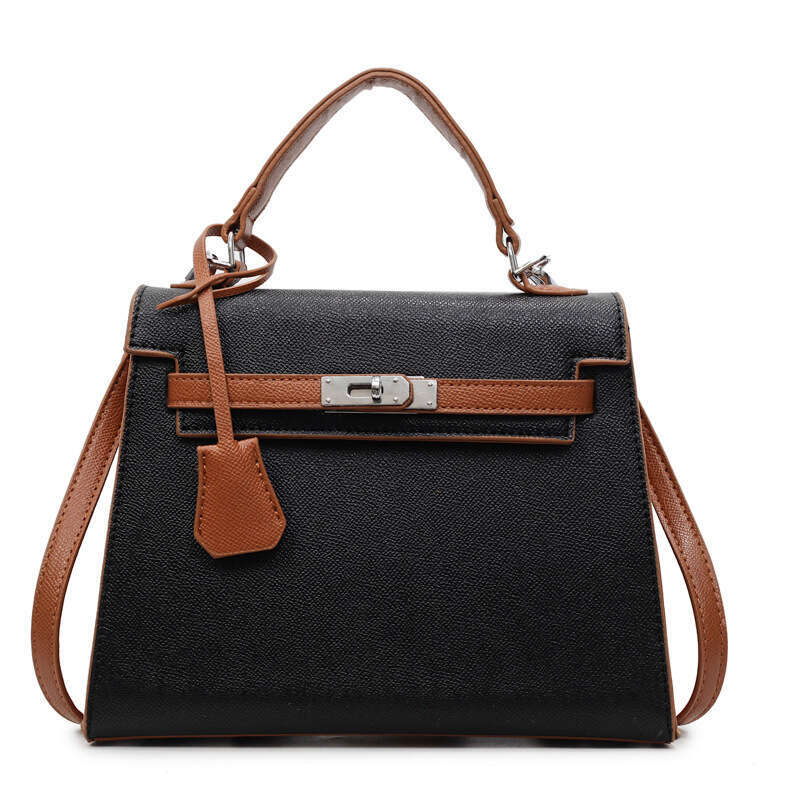 Trendy Lock Buckle Handbag for Women Summer Fashion Color-Block Shoulder Urban Simple Commuter Crossbody Bag