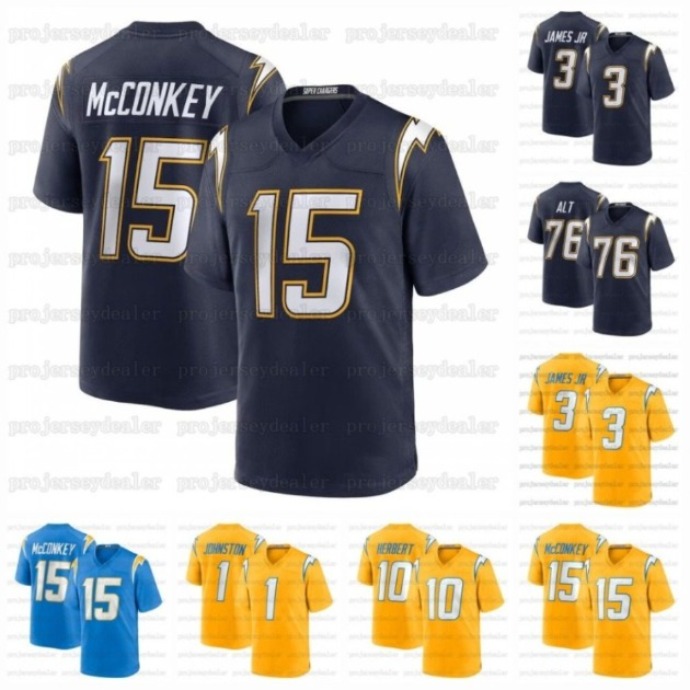 chargers 2025 Alternate football jerseys Ladd 15 McConkey Justin Herbert Derwin James Jr. Quentin Johnston Joe Alt Custom