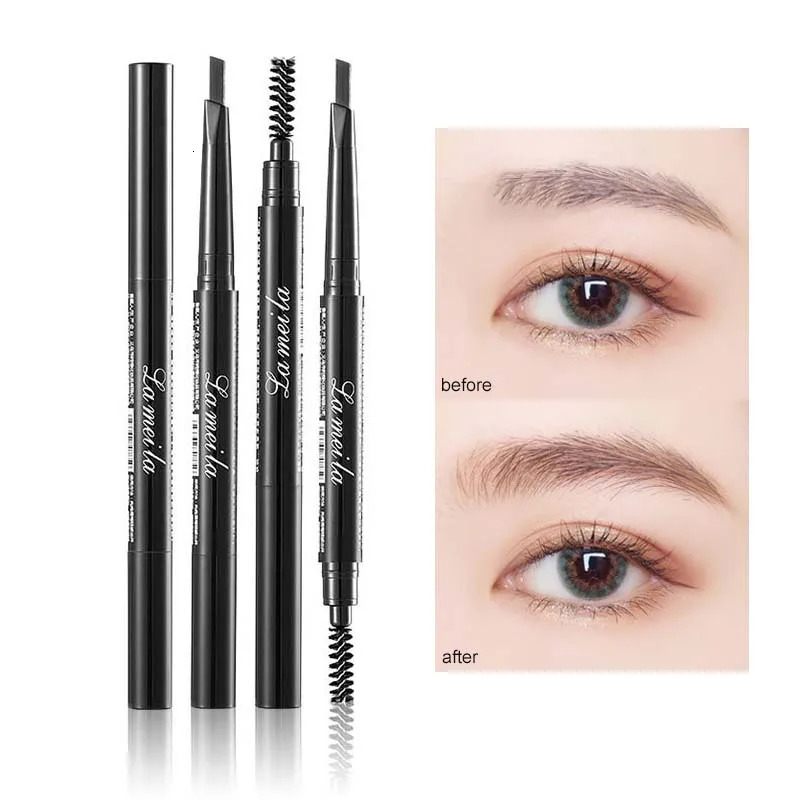 4 Color Waterproof Matte Eyebrow Pen Makeup Double Head Long Lasting Brown Non-Smudged Eye Brow Pencil Tint with Brush Cosmetics 250712