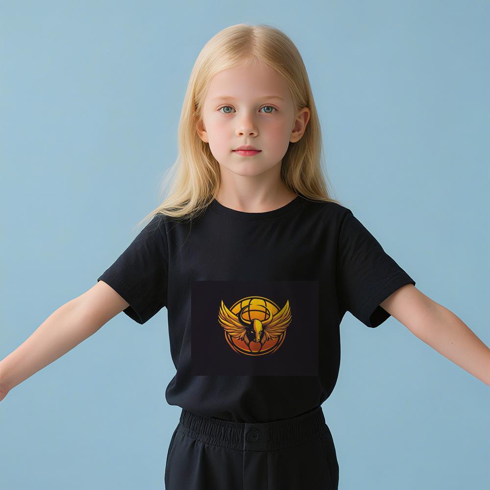 ddmywed Boy and girl Children's T-shirt T-shirt an image of a bird with wings on it